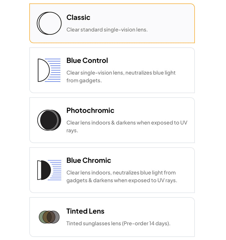 Select your lenses